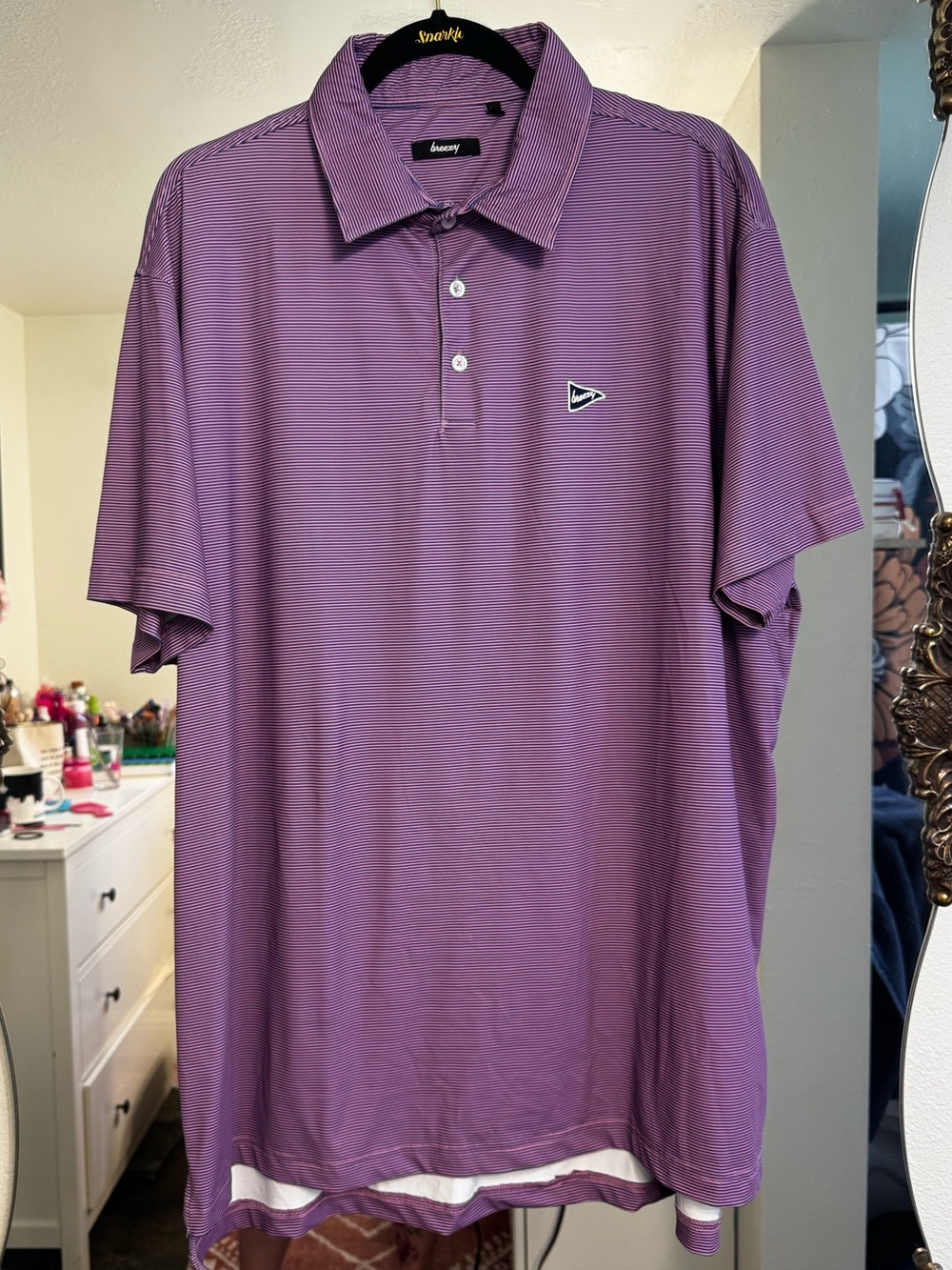 Men's Purple Performance Polo with Small Chest Logo